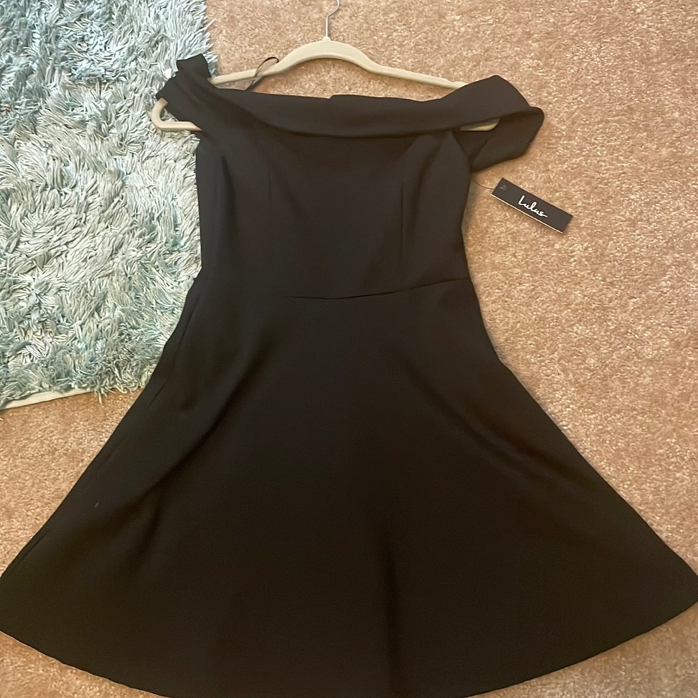 Black off shoulder dress